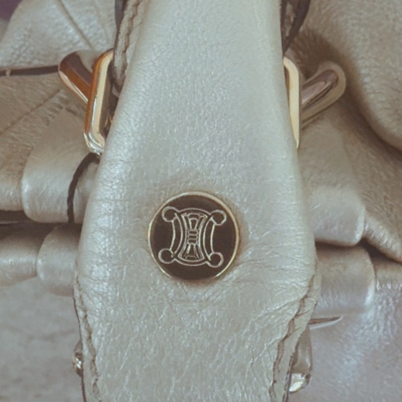 Authenticated Celine Elegant Gold Large Leather Women's Tote Bag with Duster COA - Picture 12 of 16